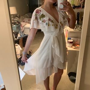 ASOS dress with floral cape